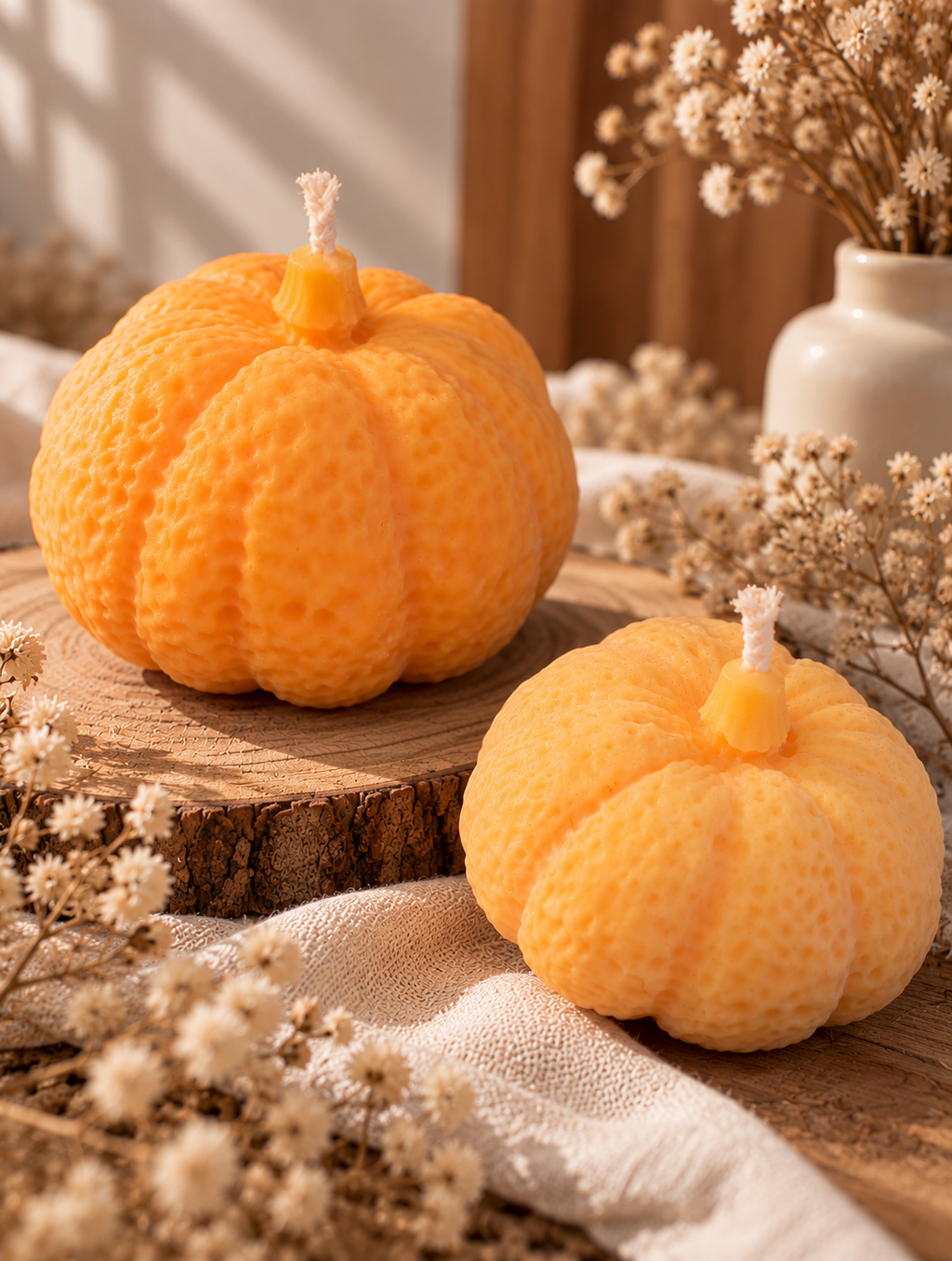 🎃 Pack de 2 Velas Calabaza – Colección Otoño 🍂