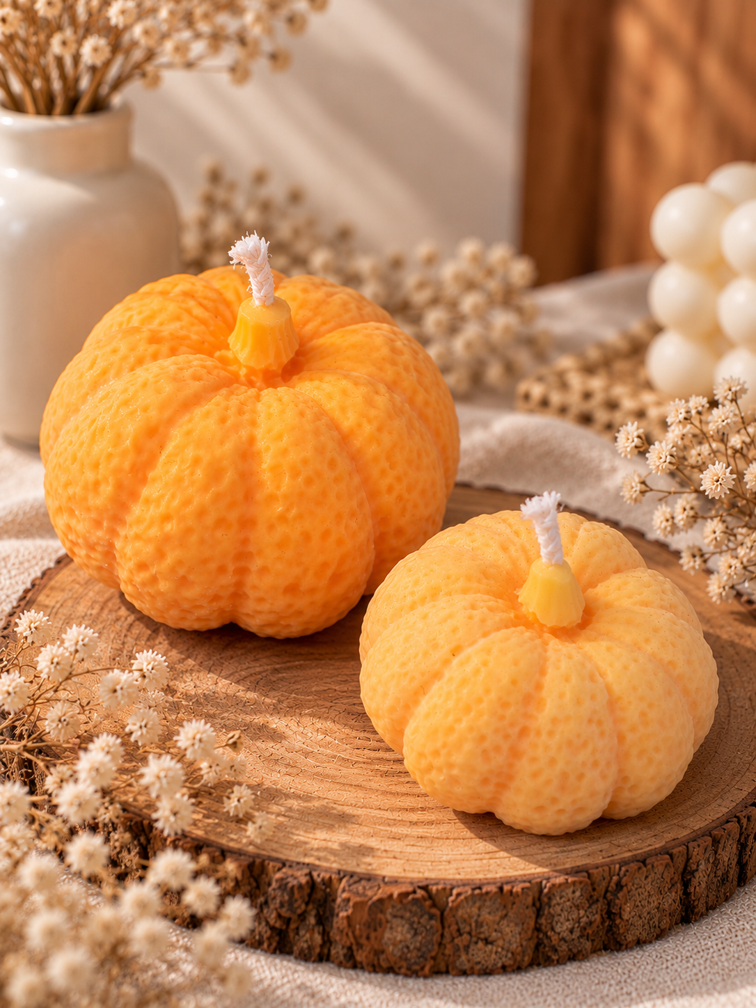 🎃 Pack de 2 Velas Calabaza – Colección Otoño 🍂